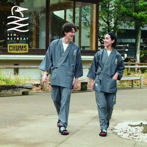 CHUMS × 熊野古道SEN.RETREAT 作務衣 　― 熊野古道の旅を、もっと快適に ―