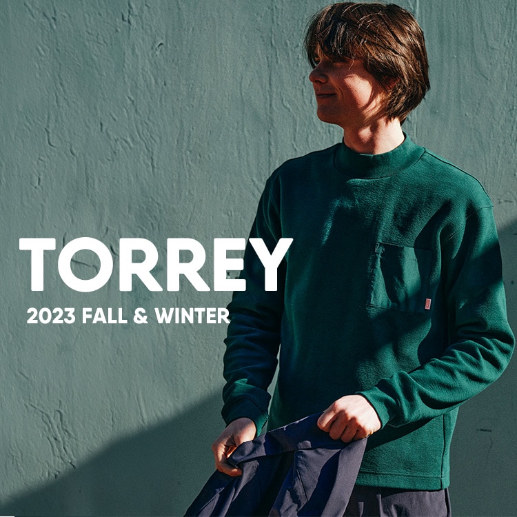 シンプルなデザインと重ね着にも使いやすい生地感の新シリーズTORREY（トーリー）