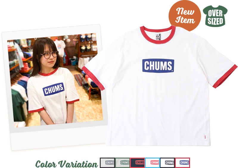 オーバーサイズドリンガーチャムスロゴTシャツ