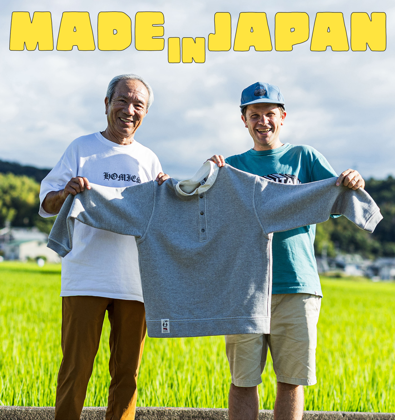 日本製ハリケーントップを持った岡崎 明史さんとルーカス B.B.さん