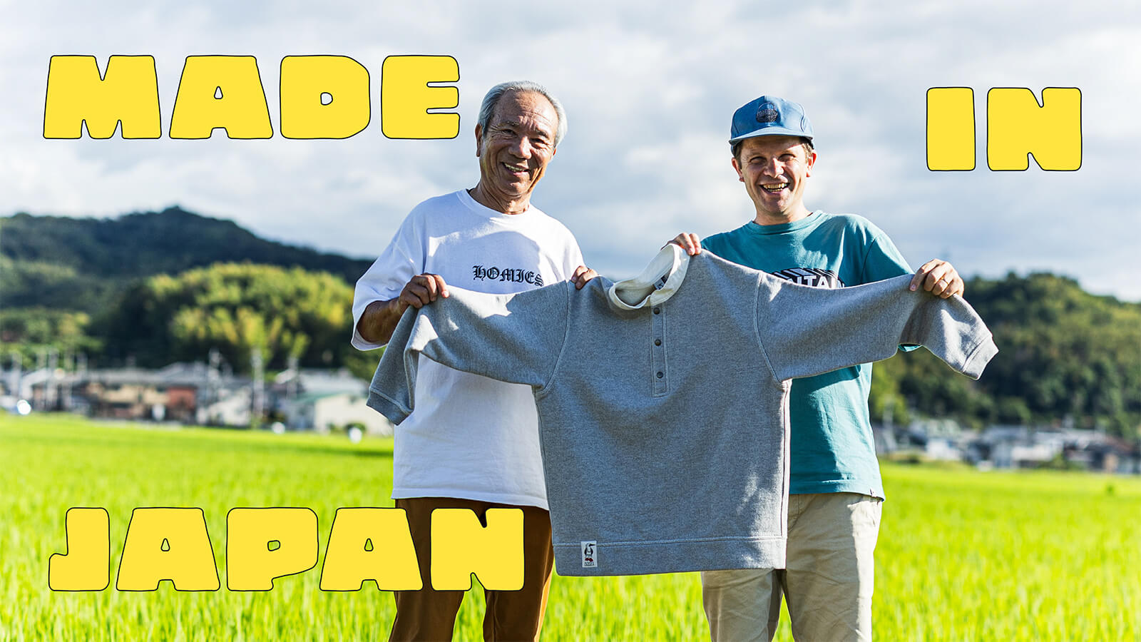日本製ハリケーントップを持った岡崎 明史さんとルーカス B.B.さん
