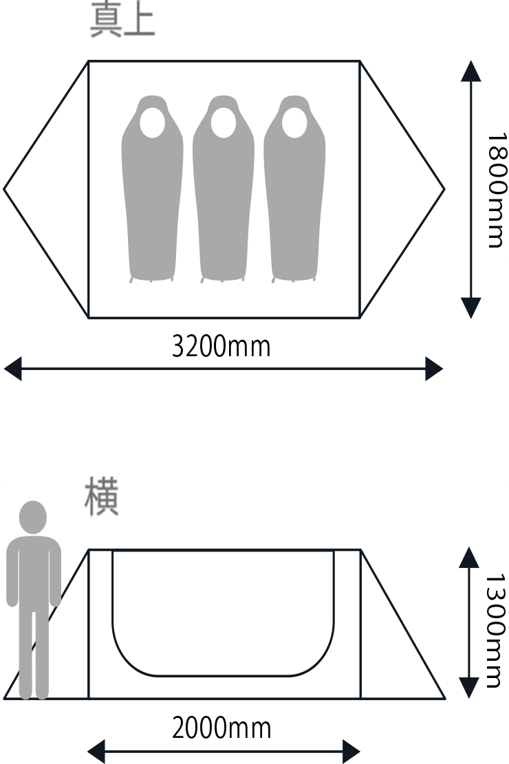 A-Frame Tent 3 サイズ