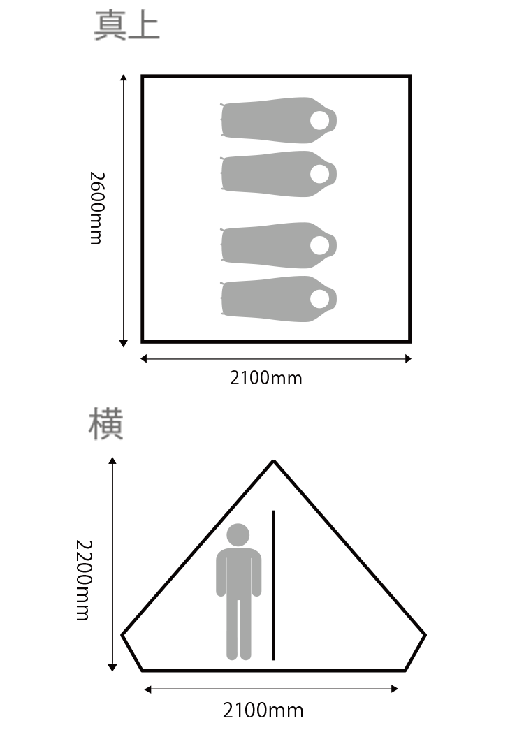 A-Frame Tent T/C4 サイズ