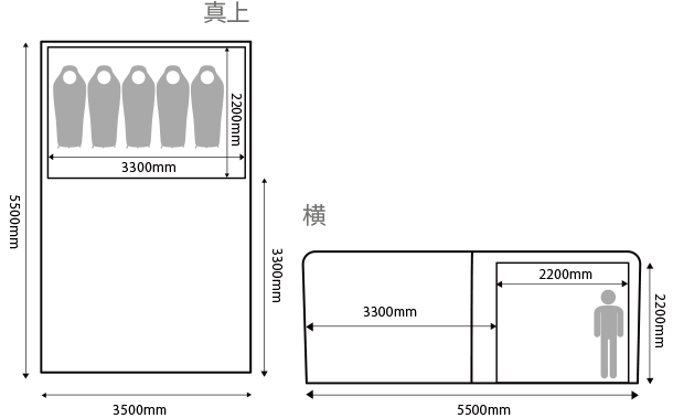 Booby Cabin Tent T/C5 サイズ