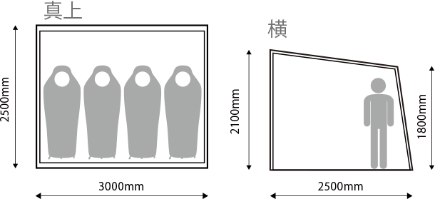 Booby Square Tent 4 サイズ