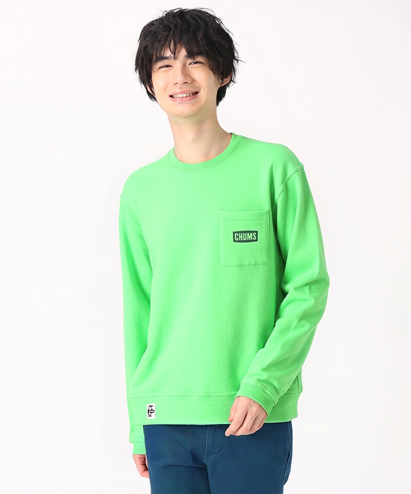 CHUMS Logo Pocket Crew Top/チャムスロゴポケットクルートップ(トップス/スウェット)(M H/Gray): トップス| CHUMS(チャムス)|アウトドアファッション公式通販