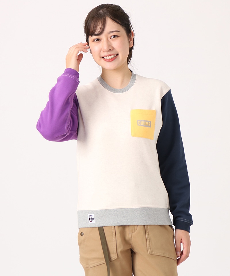 CHUMS Logo Pocket Crew Top/チャムスロゴポケットクルートップ