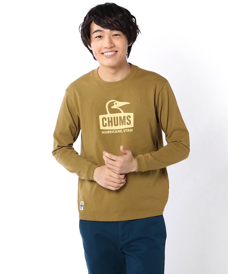 Booby Face L/S T-Shirt/ブービーフェイスロングスリーブTシャツ(ロンT/ロングTシャツ)(M H/Gray ×Purple):  トップス|CHUMS(チャムス)|アウトドアファッション公式通販