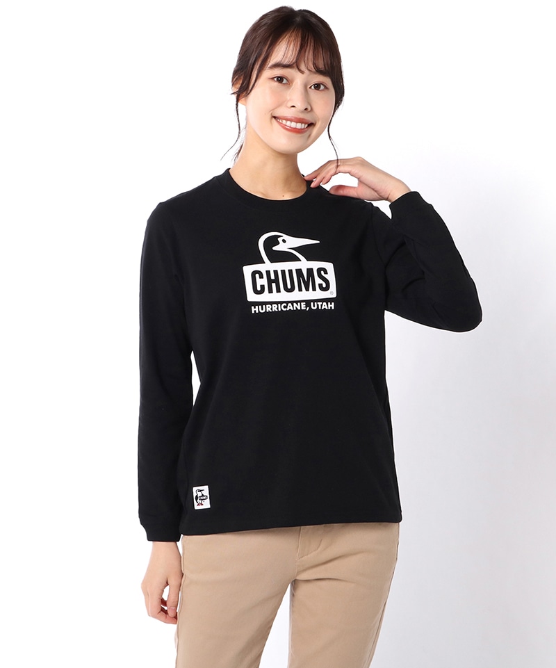 Booby Face L/S T-Shirt/ブービーフェイスロングスリーブTシャツ(ロンT/ロングTシャツ)(M H/Gray ×Purple):  トップス|CHUMS(チャムス)|アウトドアファッション公式通販