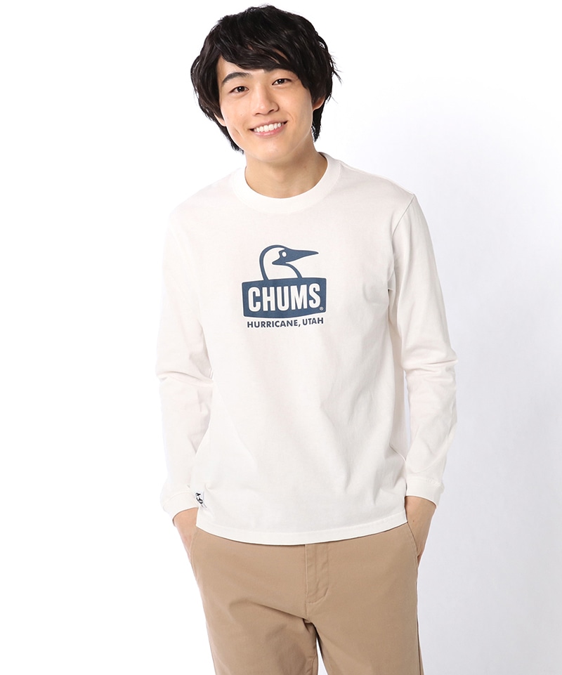 Booby Face L/S T-Shirt/ブービーフェイスロングスリーブTシャツ(ロンT/ロングTシャツ)(M H/Gray ×Purple):  トップス|CHUMS(チャムス)|アウトドアファッション公式通販