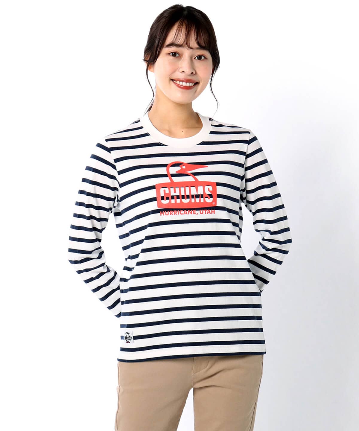 Booby Face L/S T-Shirt/ブービーフェイスロングスリーブTシャツ(ロンT/ロングTシャツ)(M H/Gray ×Purple):  トップス|CHUMS(チャムス)|アウトドアファッション公式通販