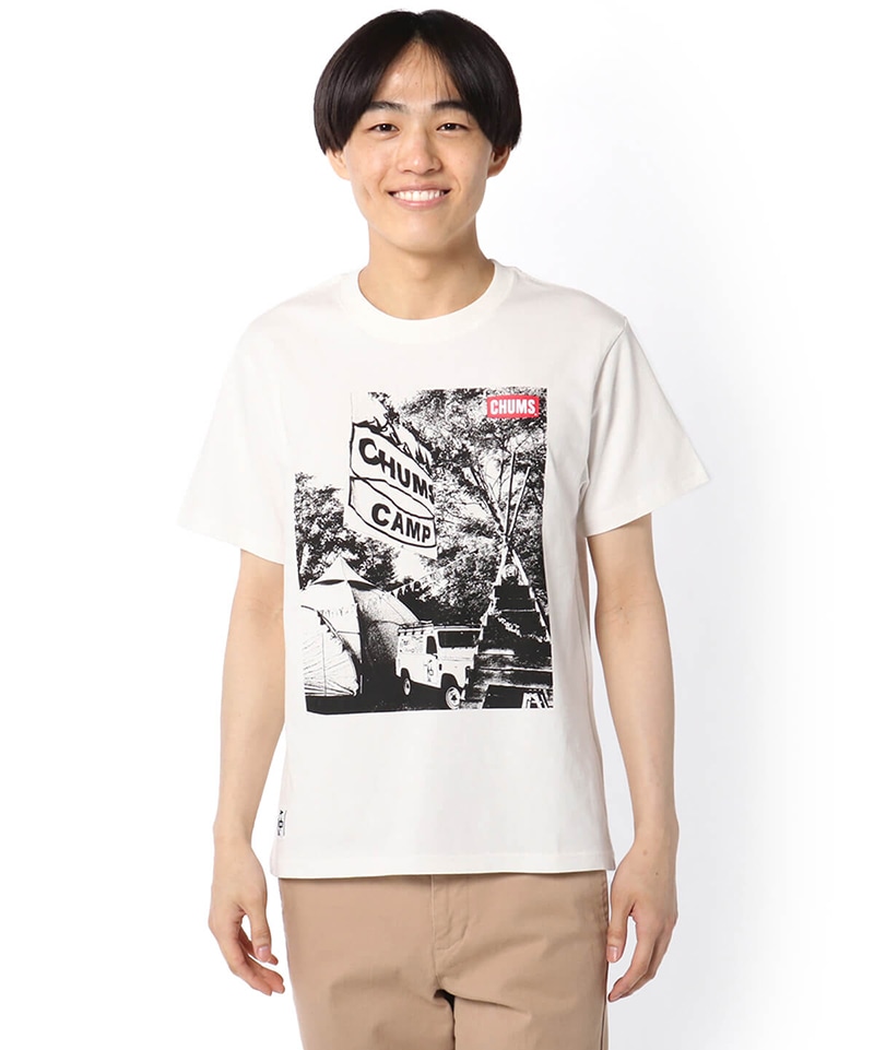 Chums Camp Photo T Shirt チャムスキャンプフォトtシャツ トップス Tシャツ M H Gray トップス Chums チャムス アウトドアファッション公式通販
