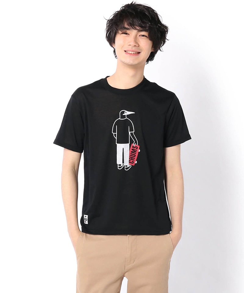 Skateboading Booby Dry T Shirt スケートボーディングブービードライtシャツ トップス Tシャツ M Black トップス Chums チャムス アウトドアファッション公式通販