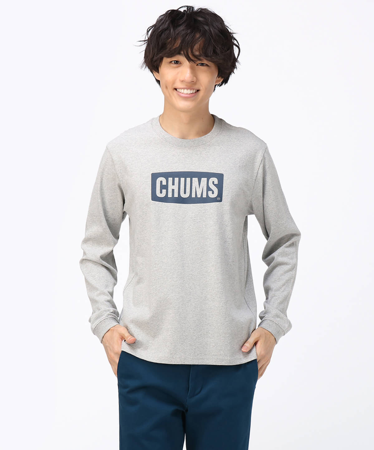 CHUMS Logo L/S T-Shirt/チャムスロゴロングスリーブTシャツ(ロンT/ロングTシャツ)