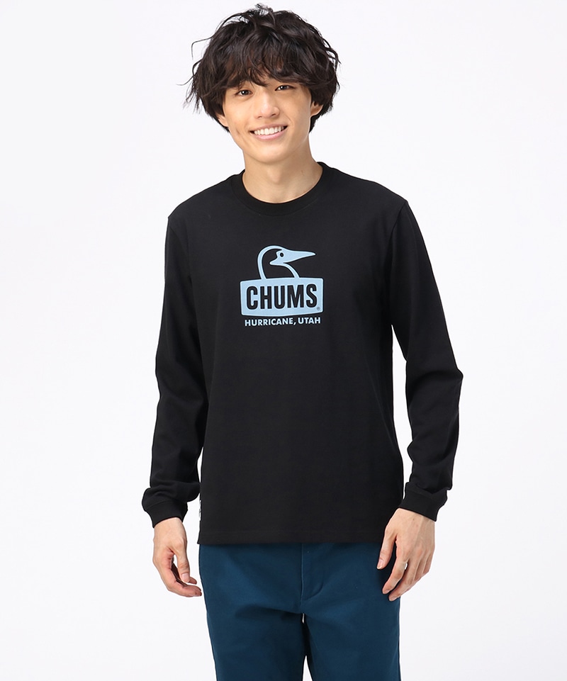 Booby Face L/S T-Shirt/ブービーフェイスロングスリーブTシャツ(ロンT/ロングTシャツ)(M Beige×Brown):  トップス|CHUMS(チャムス)|アウトドアファッション公式通販
