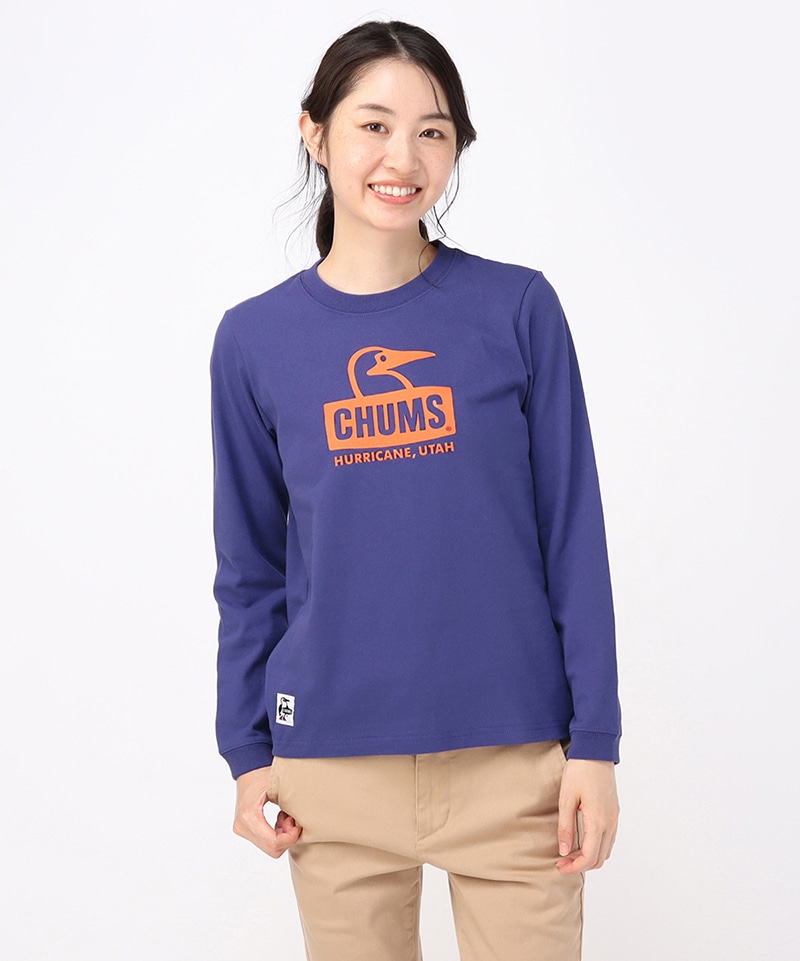 Booby Face L/S T-Shirt/ブービーフェイスロングスリーブTシャツ(ロンT/ロングTシャツ)(M Beige×Brown):  トップス|CHUMS(チャムス)|アウトドアファッション公式通販