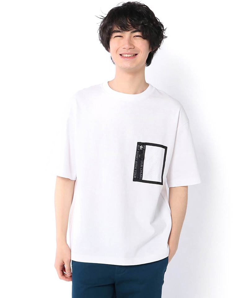 Mesh Pocket T Shirt 限定 メッシュポケットtシャツ トップス Tシャツ M Black White トップス Chums チャムス アウトドアファッション公式通販