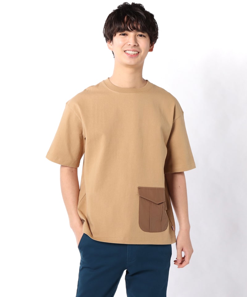 Heavy Weight Utility Pocket T Shirt ヘビーウエイトユーティリティポケットtシャツ トップス Tシャツ M Beige トップス Chums チャムス アウトドアファッション公式通販