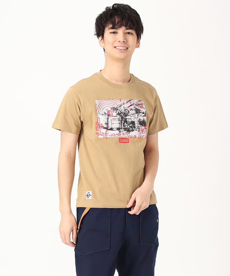 Doodle Photo T-Shirt/ドゥードゥルフォトTシャツ(トップス/Tシャツ)(M Dark Green):  トップスCHUMS(チャムス)|アウトドアファッション公式通販