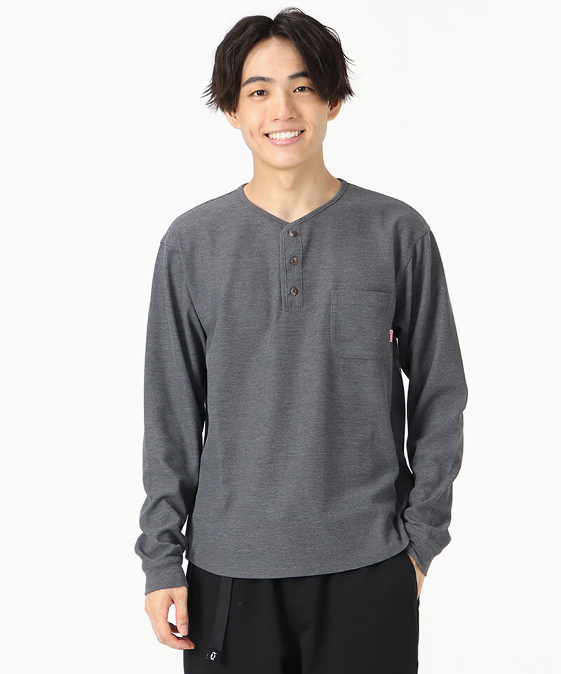 Beaver Dry Waffle Henley Neck/ビーバードライワッフルヘンリーネック