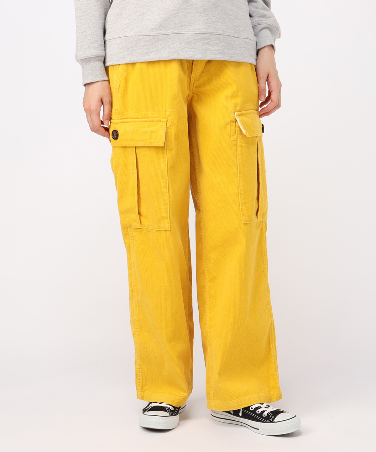 Corduroy Cargo Wide Pants/コーデュロイカーゴワイドパンツ(ロングパンツ｜ボトムス)(M Black): パンツ ｜オールインワンCHUMS(チャムス)|アウトドアファッション公式通販