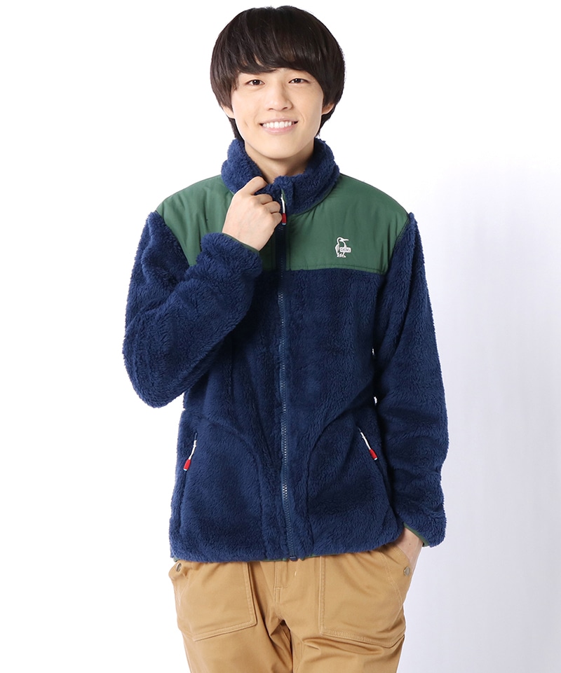 Elmo Fleece Jacket/エルモフリースジャケット(アウター/フリース)(M Navy/Green): ジャケット|アウター|CHUMS( チャムス)|アウトドアファッション公式通販 Elmo Fleece Jacket/エルモフリースジャケット(アウター/フリース)(M Navy/Green): ジャケット|アウター|CHUMS( チャムス)|アウトドアファッション公式通販