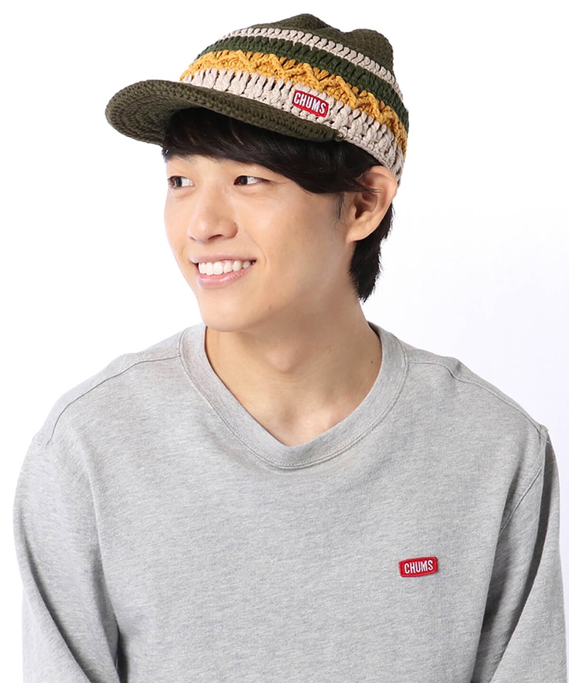 Border Work Knit Cap ボーダーワークニットキャップ 帽子 キャップ Free Navy Mix 帽子 Chums チャムス アウトドアファッション公式通販