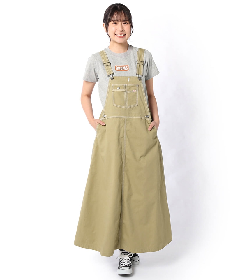 All Over The Overall Skirt オールオーバーザオーバーオールスカート オーバーオール スカート Womens M Lt Indigo ワンピース スカート Chums チャムス アウトドアファッション公式通販