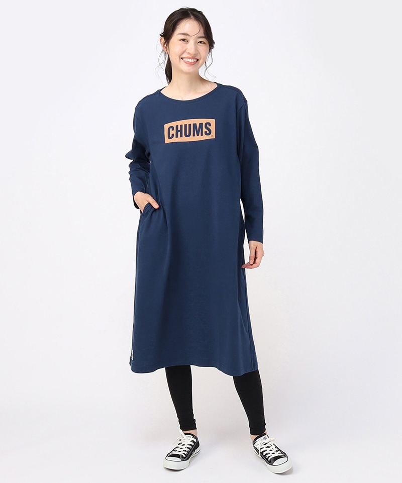 CHUMS Logo L/S T-Dress/チャムスロゴロングスリーブティードレス 