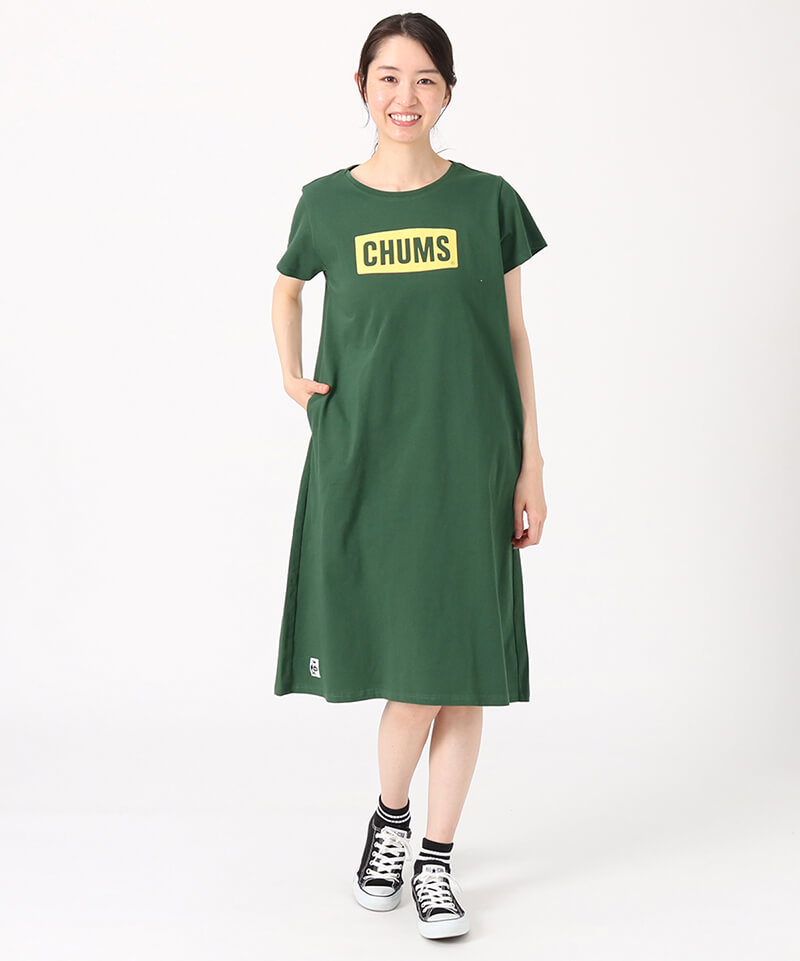 CHUMS Logo Dress/チャムスロゴドレス(ワンピース)(Womens M Greige ...