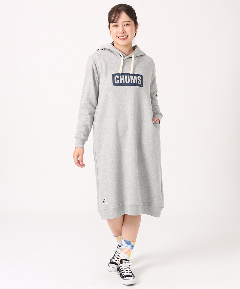 CHUMS Logo Long Parka/チャムスロゴロングパーカー(ワンピース