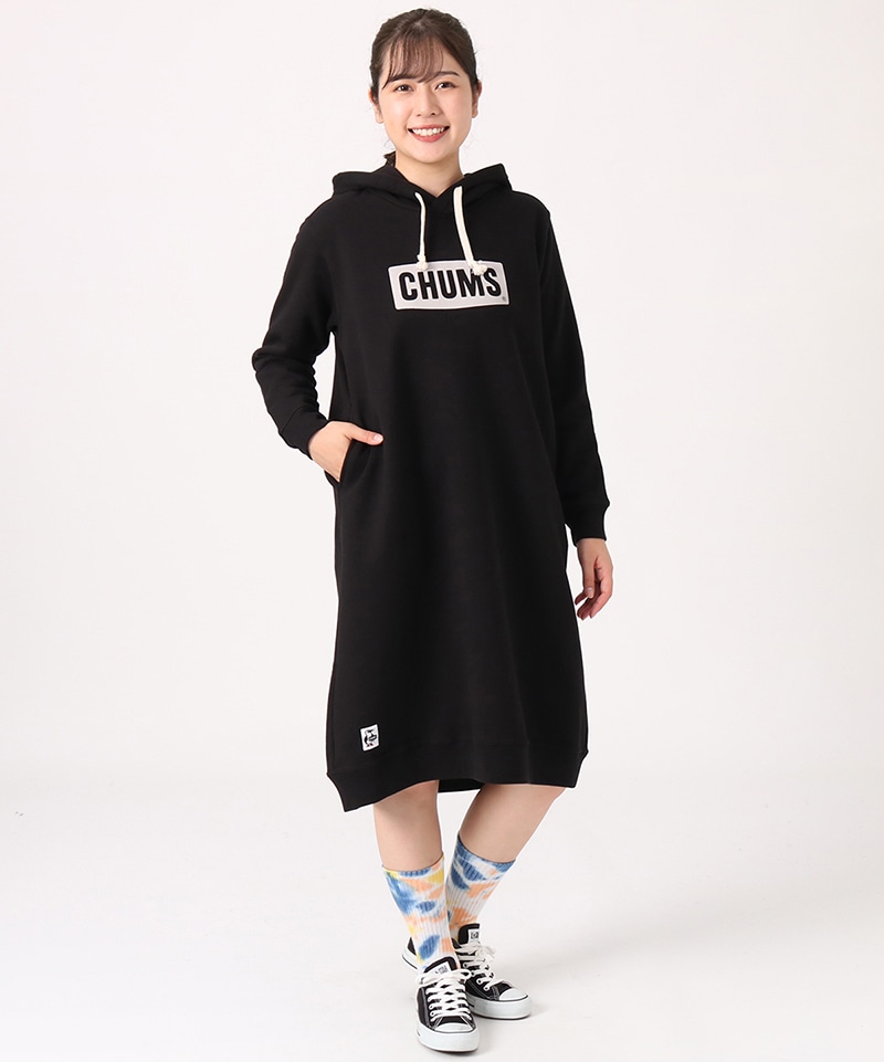 CHUMS Logo Long Parka/チャムスロゴロングパーカー(ワンピース