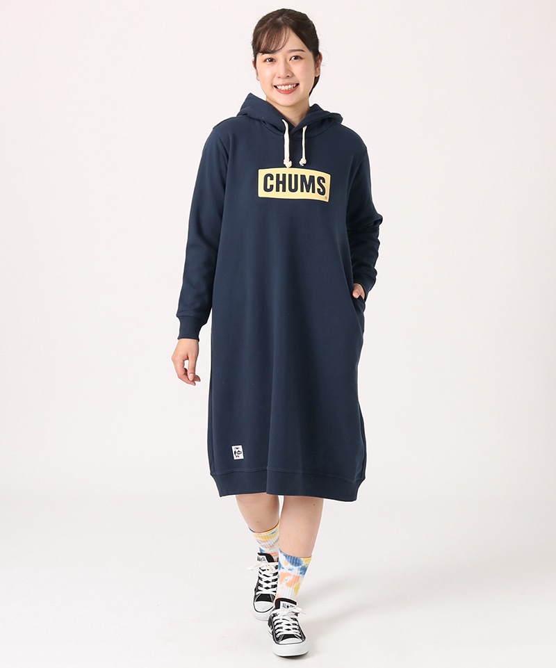 CHUMS Logo Long Parka/チャムスロゴロングパーカー(ワンピース