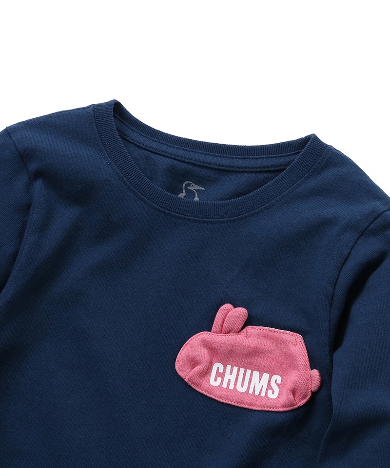 限定】Kid's Rabbit Pocket L/S  T-Shirt/【限定】キッズラビットポケットロングスリーブTシャツ(キッズ/ロンT/ロングTシャツ)(Kid'sM Navy):  キッズ｜ベビーCHUMS(チャムス)|アウトドアファッション公式通販