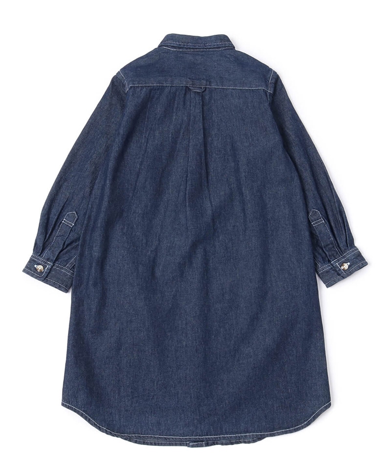 Kid S Denim Shirt One Piece キッズデニムシャツワンピース キッズ ワンピース Kid Sm Indigo キッズ Chums チャムス アウトドアファッション公式通販