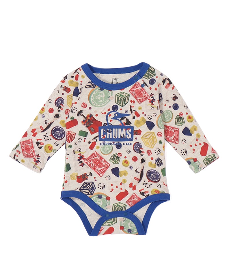 Baby Patterned L/S Gift Set(ベビーパターンドロングスリーブギフトセット(ベビー|ロンパース|スタイ))