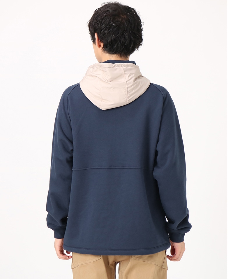 CHUMS Logo Nylon Combi Hoodie/チャムスロゴナイロンコンビフーディ