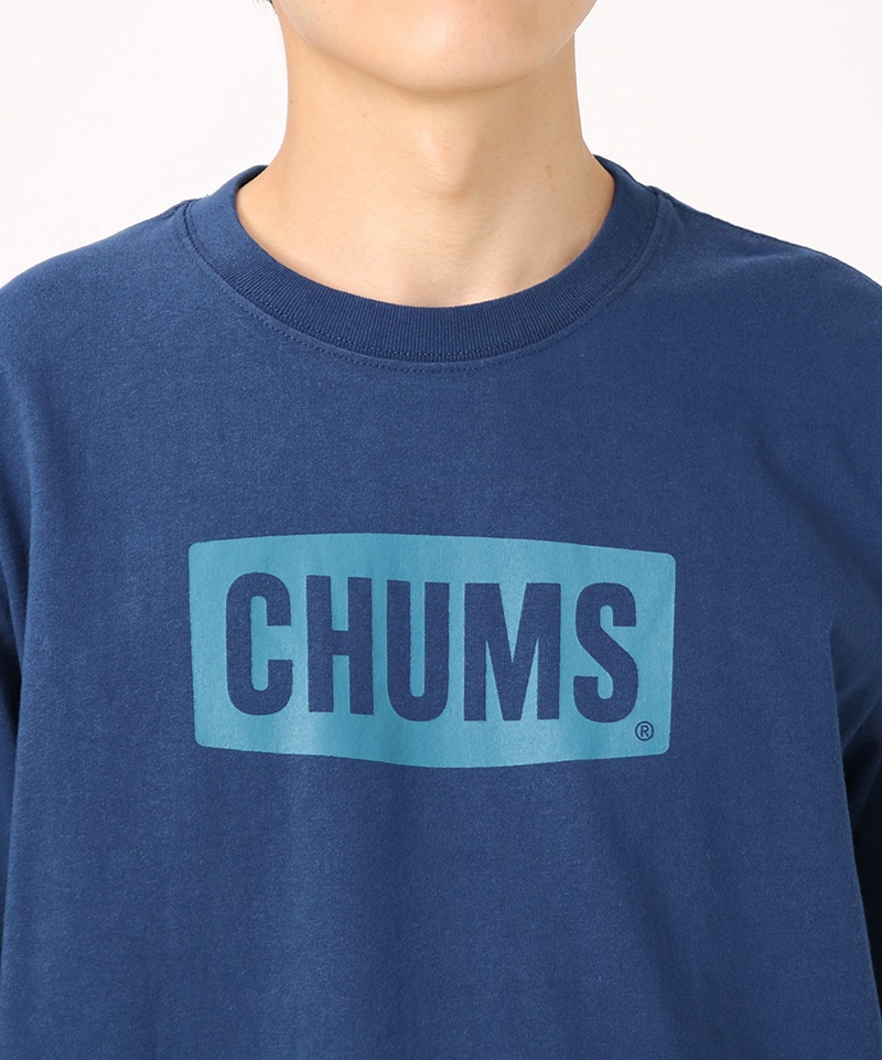 CHUMS Logo Brushed L/S T-Shirt/チャムスロゴブラッシュドロングスリーブTシャツ(ロンT/ロングTシャツ)(M  Navy×Green): トップスCHUMS(チャムス)|アウトドアファッション公式通販