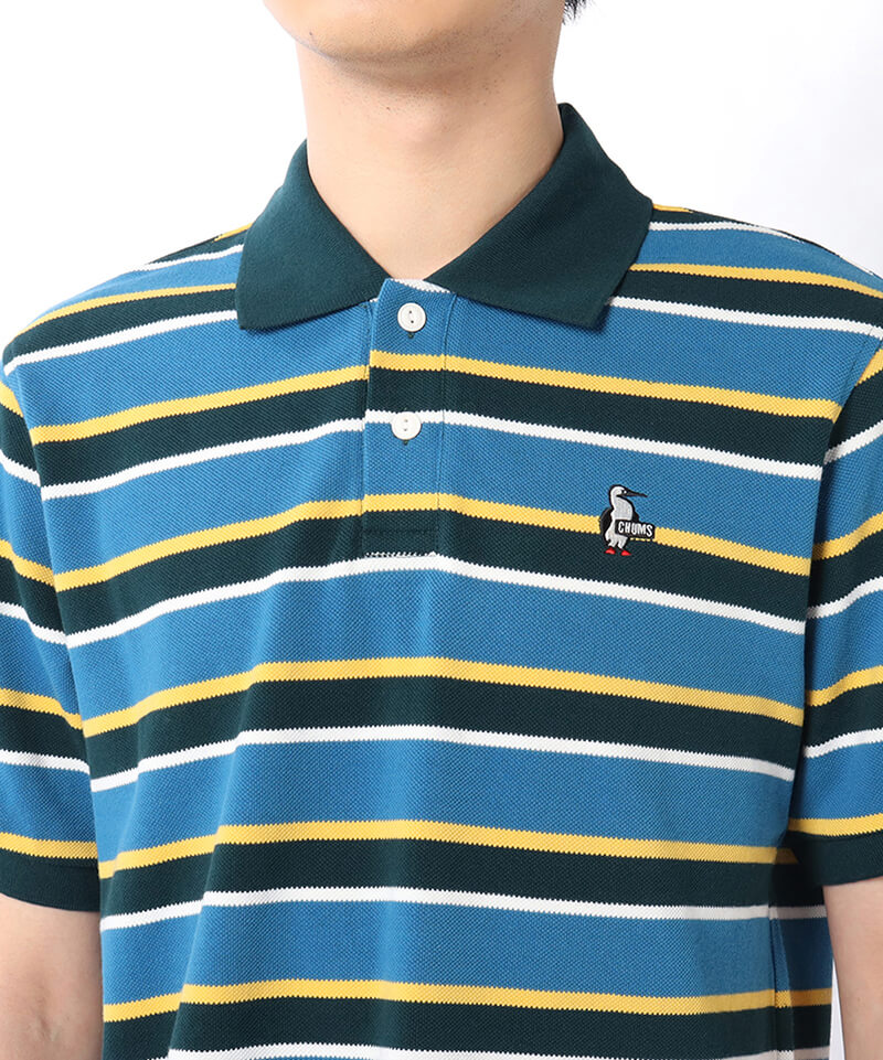 Booby Border Polo Shirt/ブービーボーダーポロシャツ(ポロシャツ｜トップス)(M Blue Multi):  トップス|CHUMS(チャムス)|アウトドアファッション公式通販