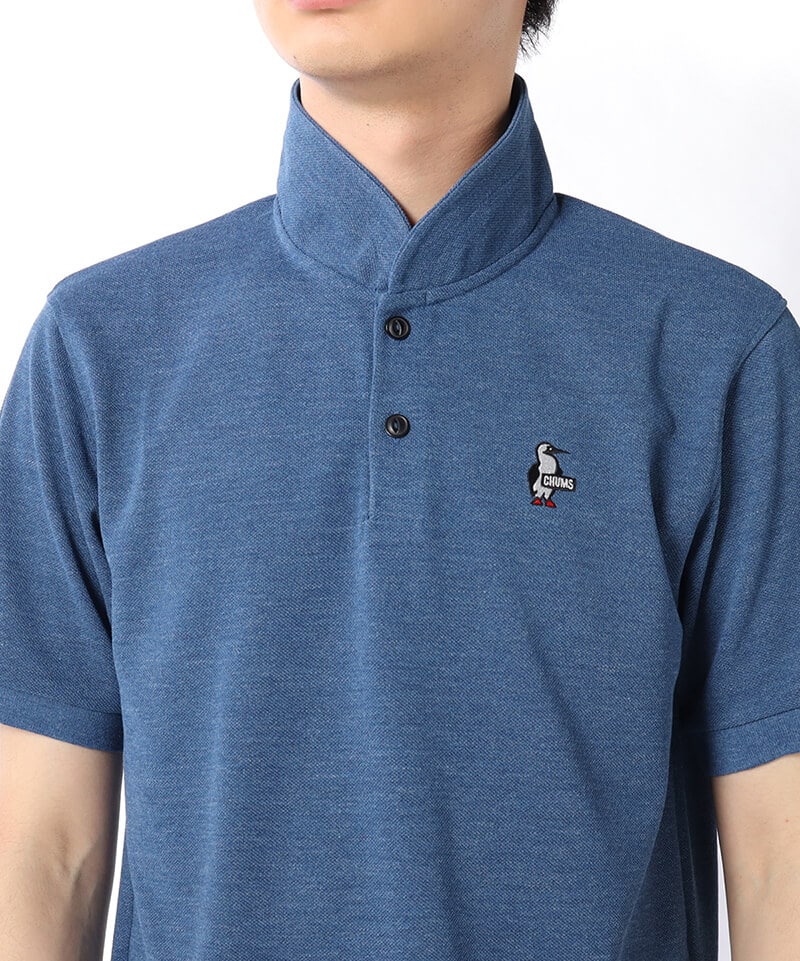 Booby Shawl Polo Shirt DRY Indigo/ブービーショールポロシャツドライインディゴ(トップス/ポロシャツ)(M  Indigo): トップス|CHUMS(チャムス)|アウトドアファッション公式通販