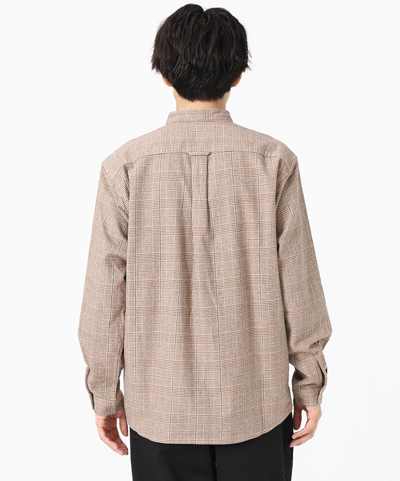 Nel Full Button Band Collar Shirt/ネルフルボタンバンドカラーシャツ