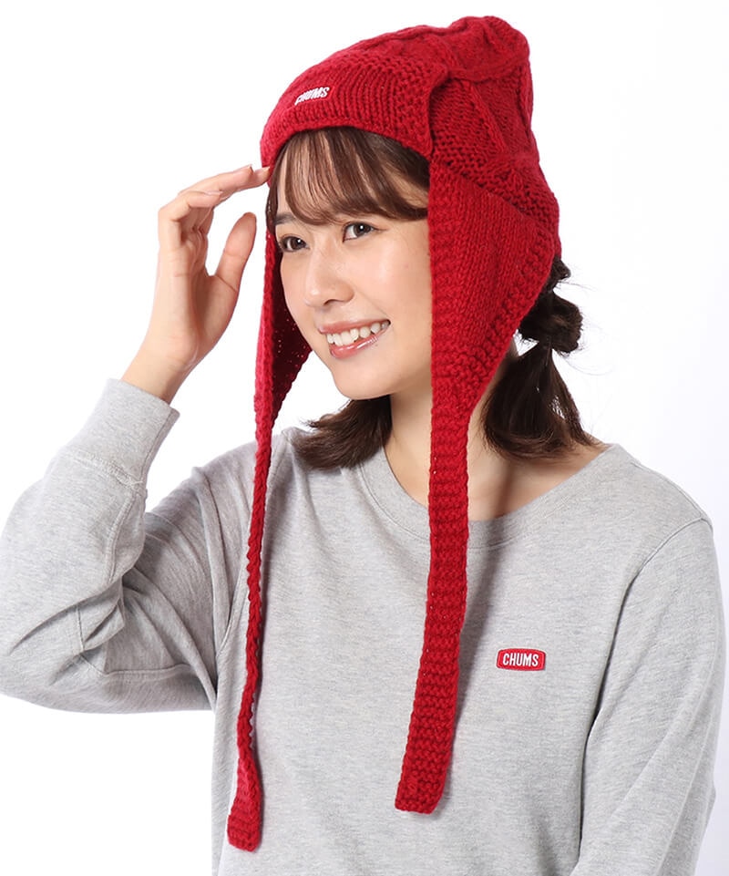 Knit Flight Cap ニットフライトキャップ 帽子 ニット帽 Free Gray 帽子 Chums チャムス アウトドアファッション公式通販