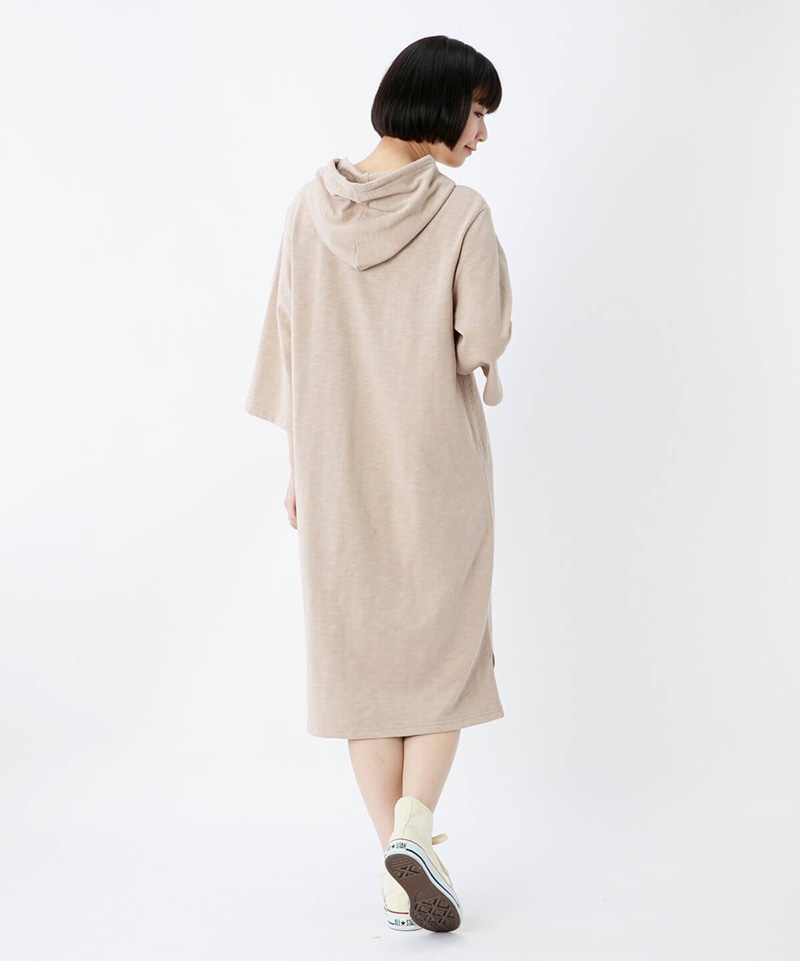Keystone 3/4 Sleeve Parka Dress(キーストーン七分丈スリーブパーカードレス(ワンピース｜スウェット))