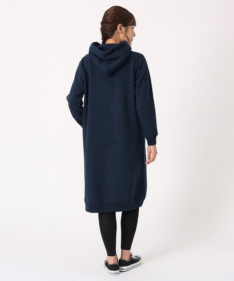 Chums Logo Long Parka チャムスロゴロングパーカー ワンピース スウェット Womens M Mosstone ワンピース スカート Chums チャムス アウトドアファッション公式通販