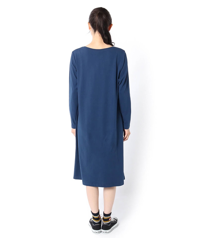 Chums Logo L S T Dress チャムスロゴロングスリーブティードレス ワンピース Womens M Navy X Navy ワンピース スカート Chums チャムス アウトドアファッション公式通販