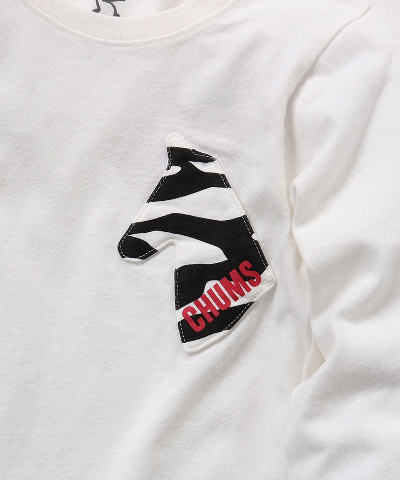 限定】Kid's Horse Pocket L/S T-Shirt/【限定】キッズホースポケットロングスリーブTシャツ(キッズ/ロンT/ロングTシャツ)(Kid'sM  White): キッズ｜ベビーCHUMS(チャムス)|アウトドアファッション公式通販