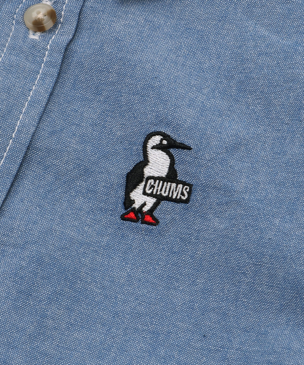 Kid S S S Chambray Dress キッズショートスリーブシャンブレードレス キッズ ワンピース Kid Sm Lt Indigo キッズ Chums チャムス アウトドアファッション公式通販