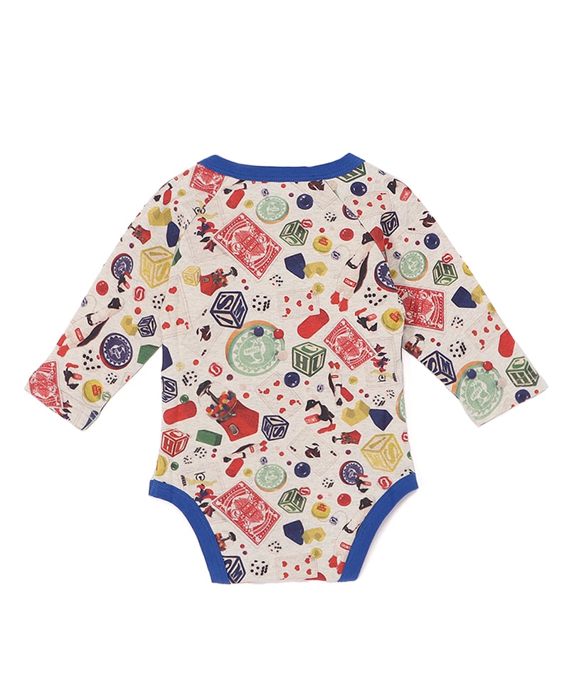 Baby Patterned L/S Gift Set(ベビーパターンドロングスリーブギフトセット(ベビー|ロンパース|スタイ))