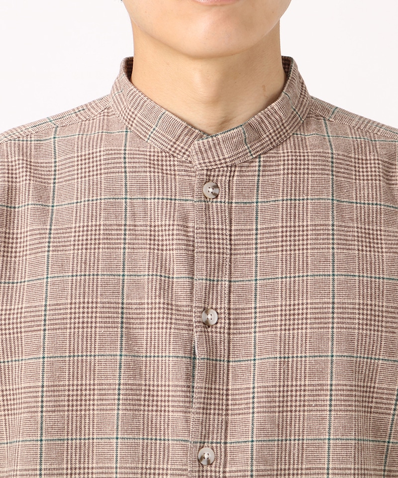 Nel Full Button Band Collar Shirt(ネルフルボタンバンドカラーシャツ(シャツ/トップス))
