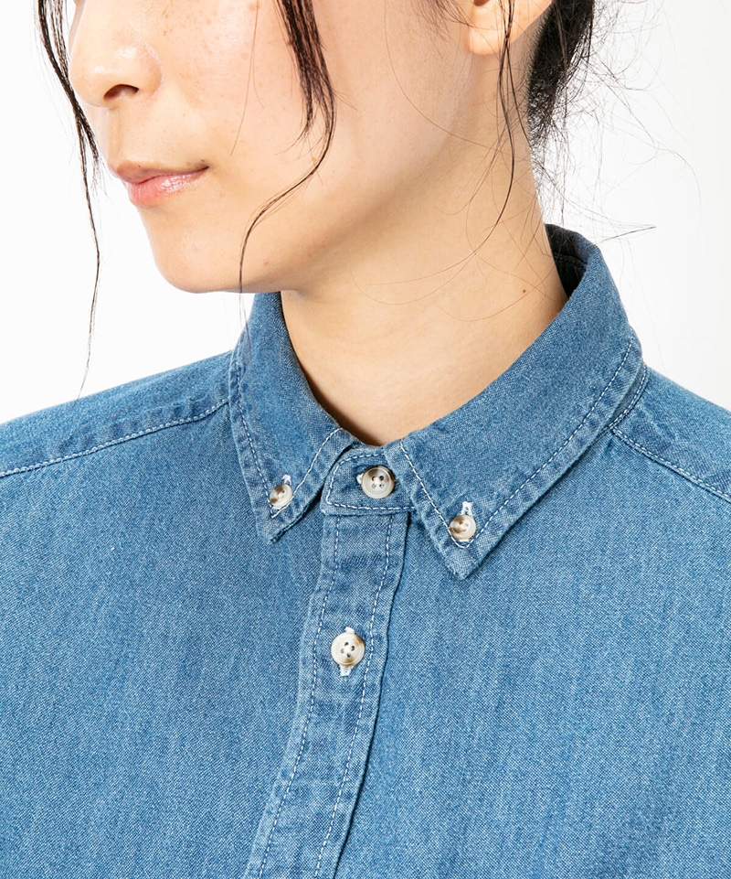 Denim Shirts One Piece デニムシャツワンピース ワンピース シャツ Womens M Lt Indigo ワンピース スカート Chums チャムス アウトドアファッション公式通販